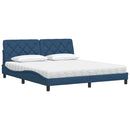 vidaXL kék szövet ágy matraccal 180x200 cm