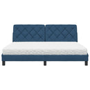 vidaXL kék szövet ágy matraccal 180x200 cm