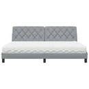 vidaXL világosszürke szövet ágy matraccal 200x200 cm