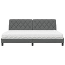 vidaXL sötétszürke szövet ágy matraccal 200x200 cm