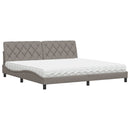 vidaXL ágy matraccal Taupe 200x200 cm szövet