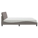 vidaXL ágy matraccal Taupe 200x200 cm szövet