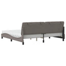vidaXL ágy matraccal Taupe 200x200 cm szövet