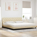 vidaXL ágy matraccal krém 200x200 cm szövet