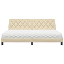 vidaXL ágy matraccal krém 200x200 cm szövet