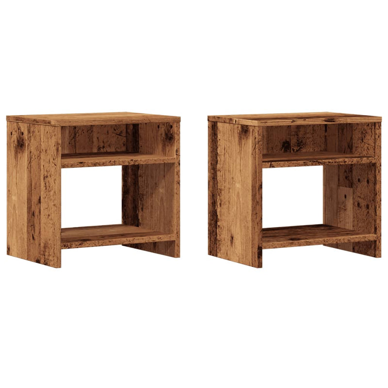 vidaXL 2 db antik fa színű szerelt fa éjjeliszekrény 40 x 30 x 40 cm