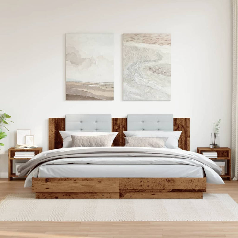 vidaXL 2 db antik fa színű szerelt fa éjjeliszekrény 40 x 30 x 40 cm
