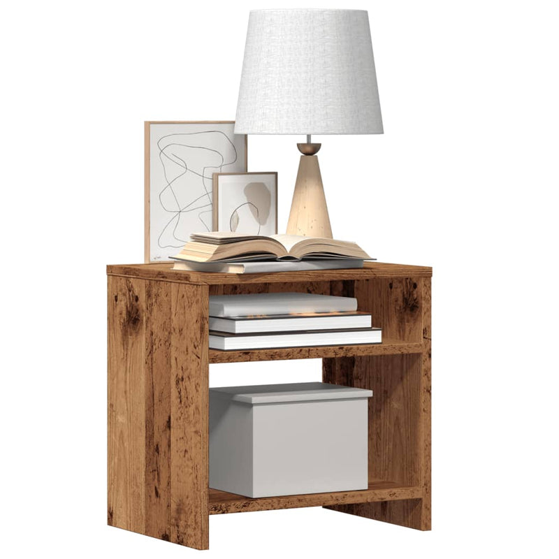 vidaXL 2 db antik fa színű szerelt fa éjjeliszekrény 40 x 30 x 40 cm