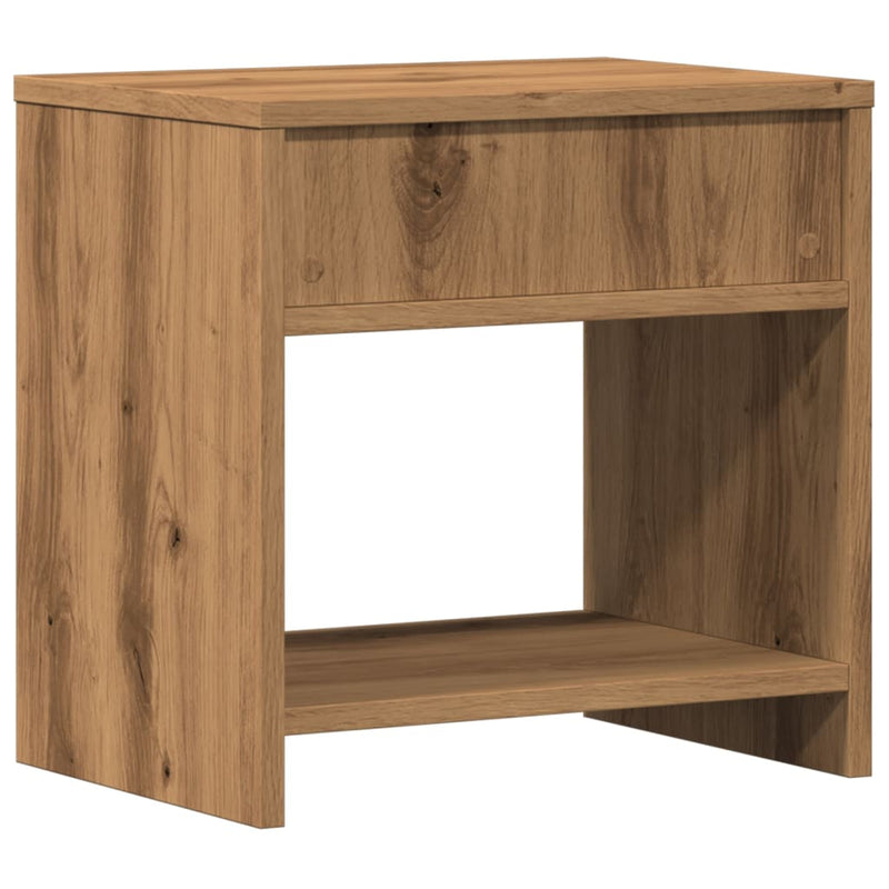 vidaXL 2 db kézműves tölgy színű szerelt fa éjjeliszekrény 40x30x40 cm