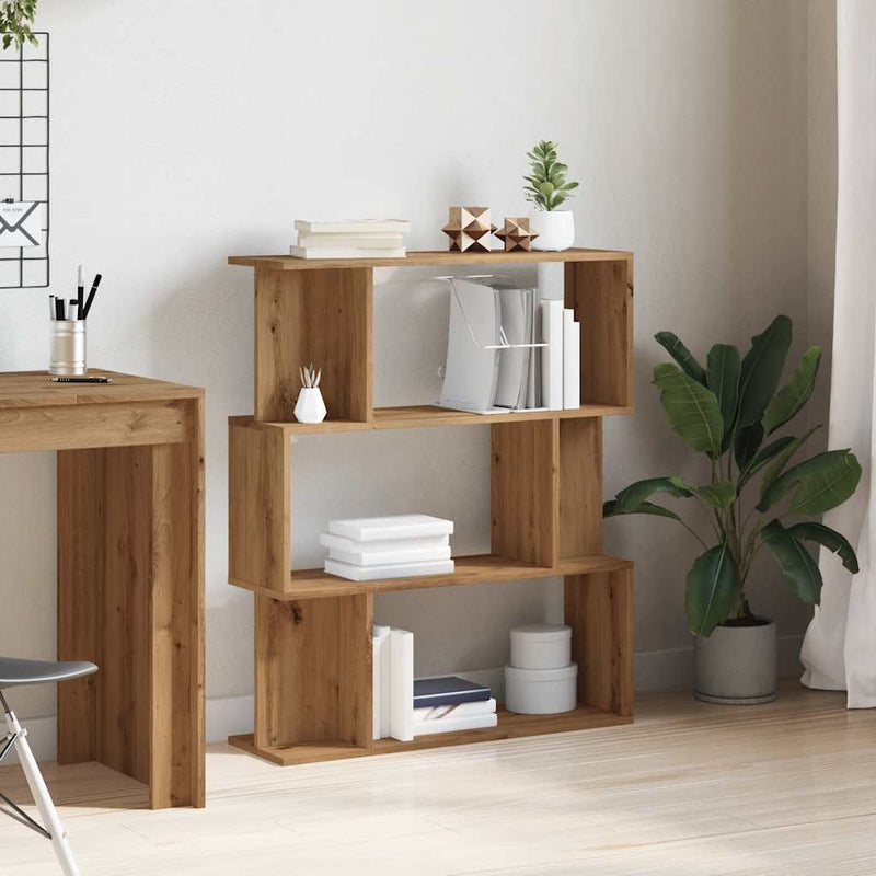 vidaXL kézműves tölgy színű szerelt fa könyvszekrény 80x24x96 cm