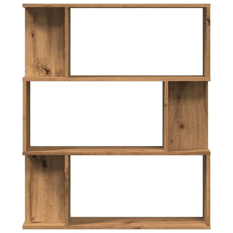 vidaXL kézműves tölgy színű szerelt fa könyvszekrény 80x24x96 cm