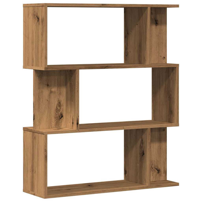 vidaXL kézműves tölgy színű szerelt fa könyvszekrény 80x24x96 cm