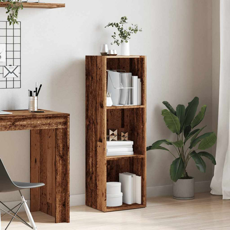 vidaXL antik fa színű szerelt fa könyvszekrény 36 x 30 x 114 cm