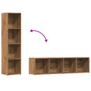 vidaXL kézműves tölgy színű szerelt fa könyvszekrény 36x30x143 cm