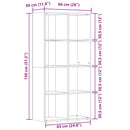 vidaXL kézműves tölgy színű szerelt fa könyvszekrény 66x30x130 cm