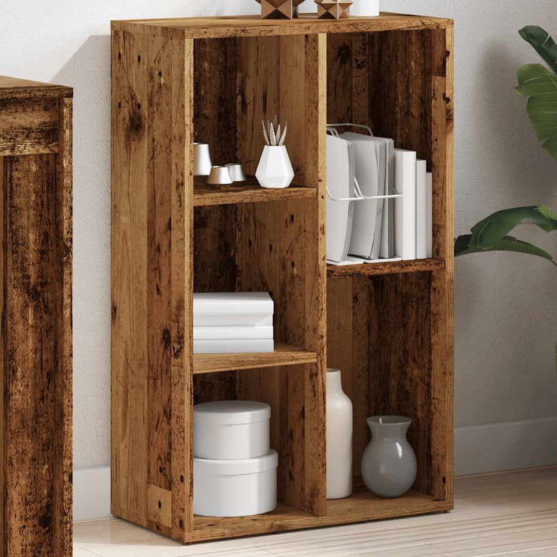 vidaXL antik fa színű szerelt fa könyvszekrény 50x25x80 cm