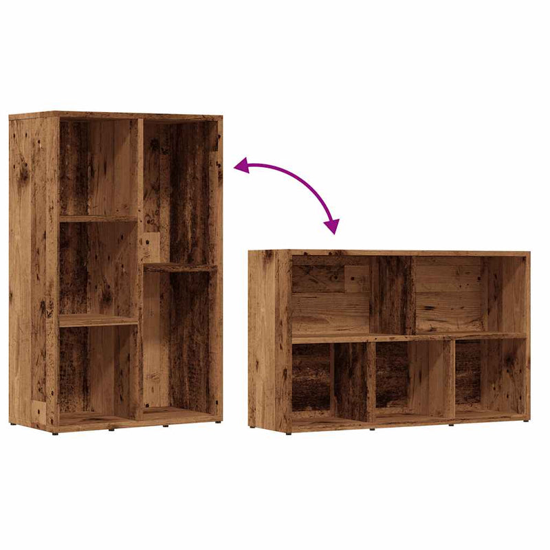 vidaXL antik fa színű szerelt fa könyvszekrény 50x25x80 cm