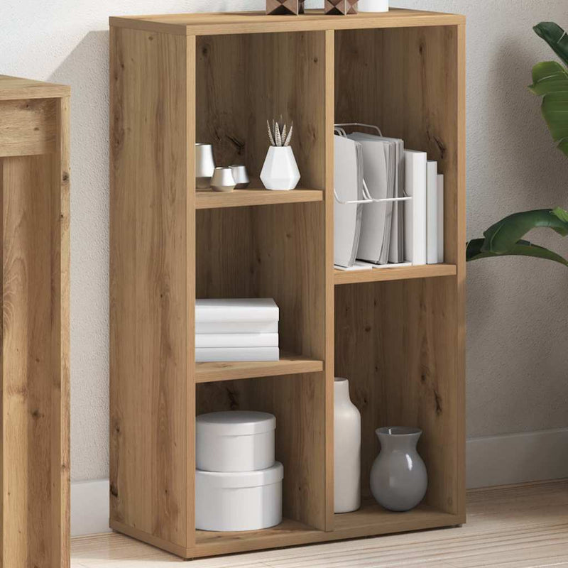 vidaXL kézműves tölgy színű szerelt fa könyvszekrény 50x25x80 cm