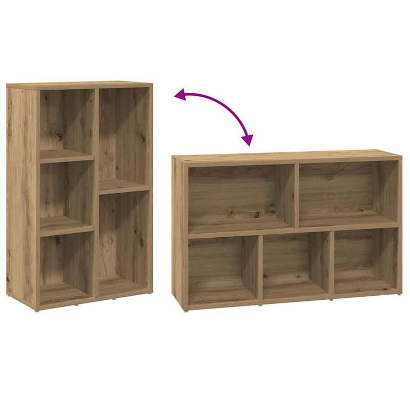 vidaXL kézműves tölgy színű szerelt fa könyvszekrény 50x25x80 cm