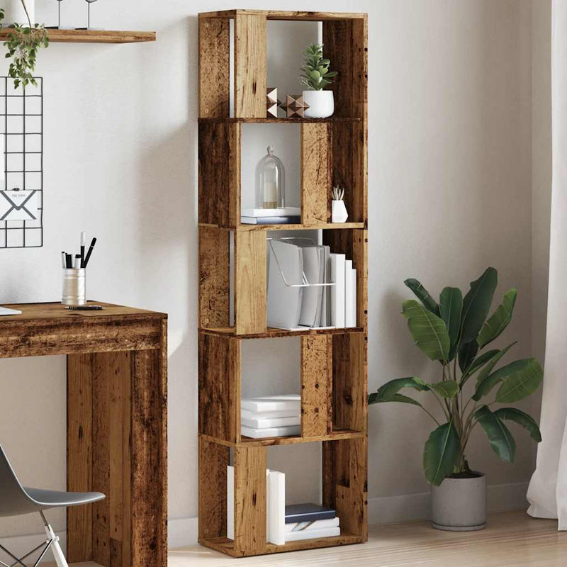 vidaXL antik fa színű szerelt fa könyvszekrény 45x24x159 cm
