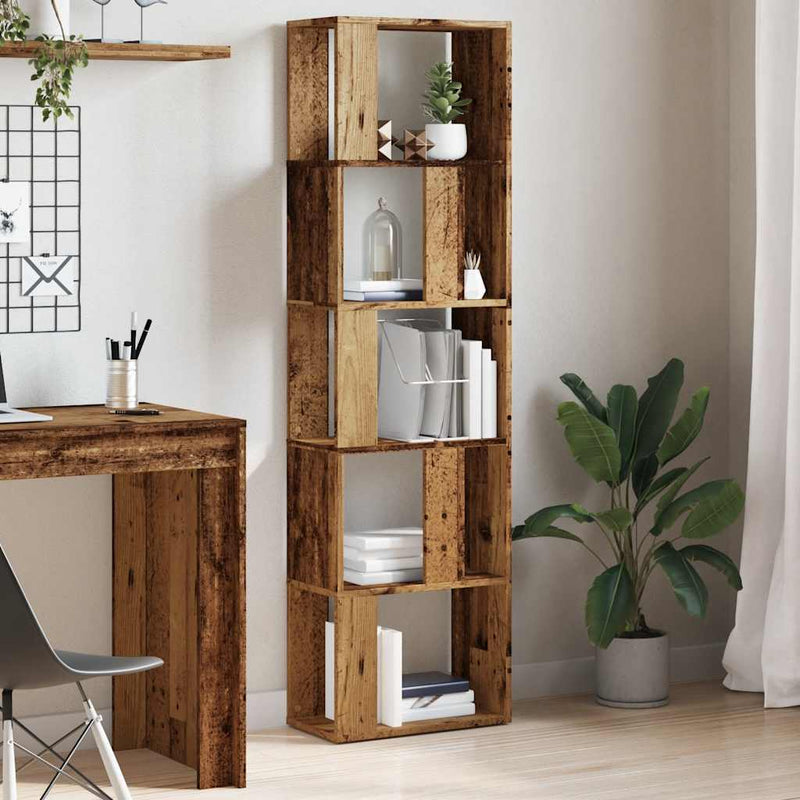vidaXL antik fa színű szerelt fa könyvszekrény 45x24x159 cm
