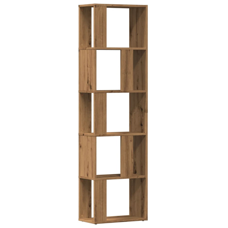 vidaXL kézműves tölgy színű szerelt fa könyvszekrény 45x24x159 cm
