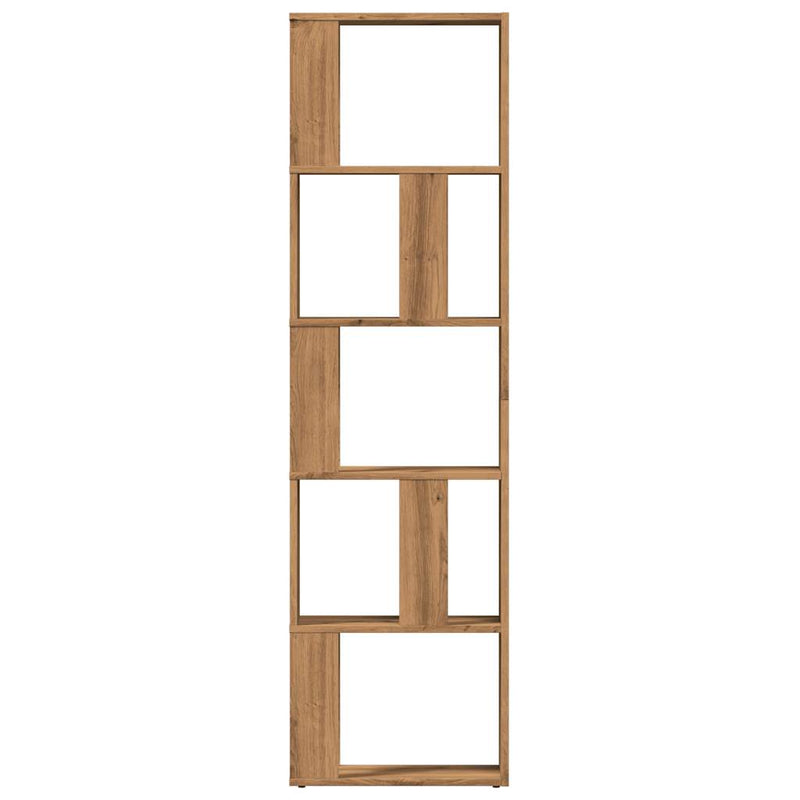 vidaXL kézműves tölgy színű szerelt fa könyvszekrény 45x24x159 cm