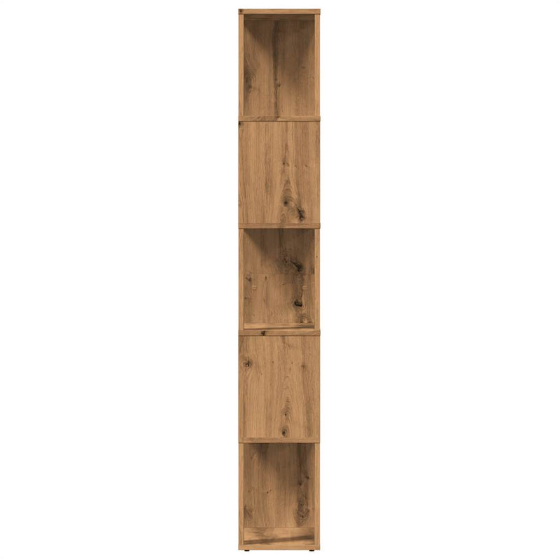 vidaXL kézműves tölgy színű szerelt fa könyvszekrény 45x24x159 cm