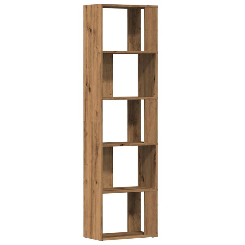 vidaXL kézműves tölgy színű szerelt fa könyvszekrény 45x24x159 cm