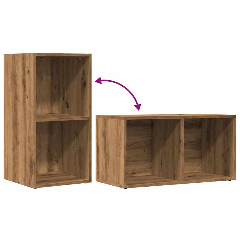 vidaXL LP kézműves tölgy színű szerelt fa tárolódoboz 69,5x34x36 cm