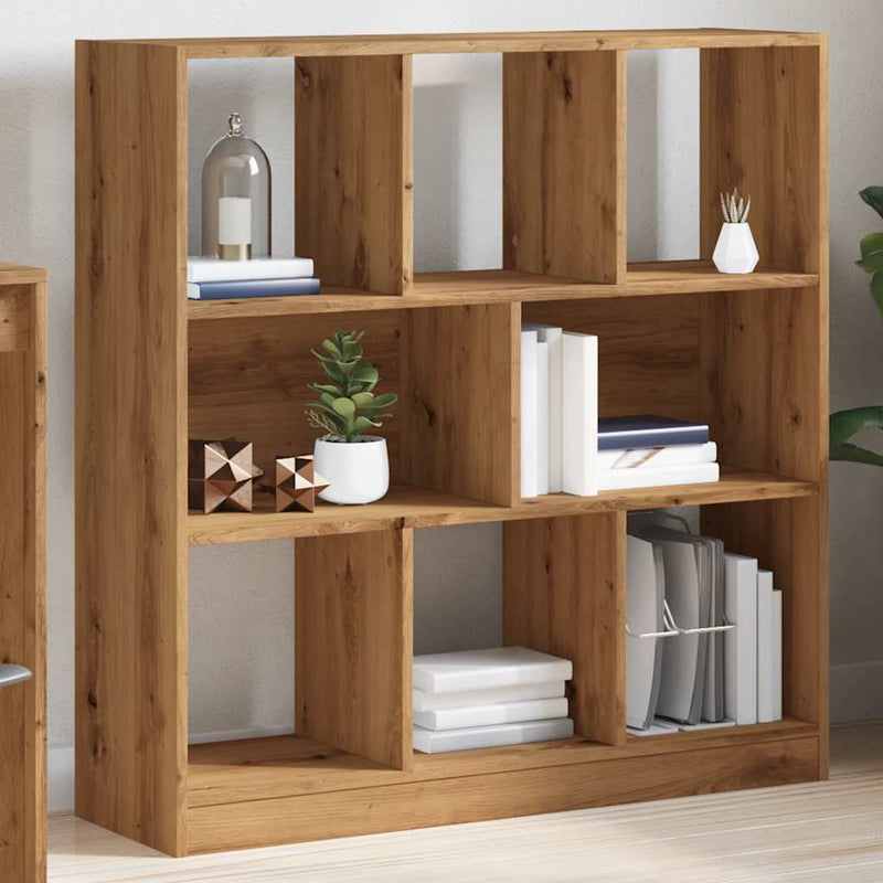 vidaXL kézműves tölgy színű szerelt fa könyvszekrény 97,5x29,5x100 cm