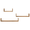 vidaXL 3 db kézműves tölgy színű szerelt fa fali polc