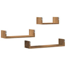 vidaXL 3 db kézműves tölgy színű szerelt fa fali polc