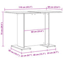 vidaXL antik fa színű szerelt fa étkezőasztal 110 x 60 x 75 cm