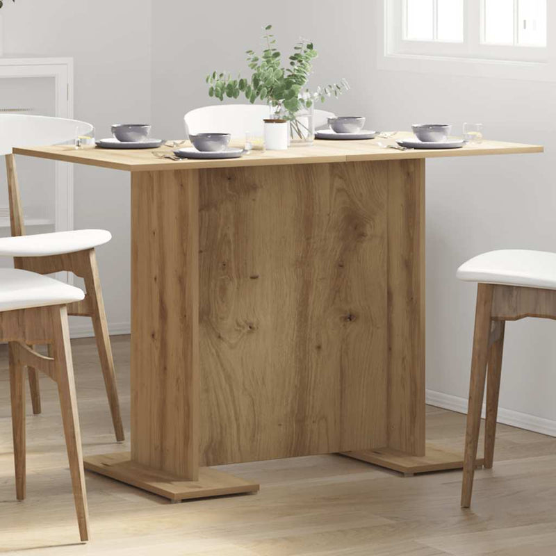 vidaXL kézműves tölgy színű szerelt fa étkezőasztal 110 x 60 x 75 cm