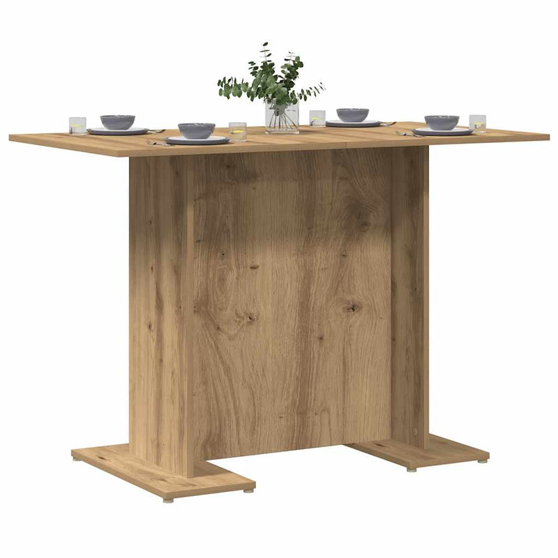 vidaXL kézműves tölgy színű szerelt fa étkezőasztal 110 x 60 x 75 cm