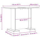 vidaXL kézműves tölgy színű szerelt fa étkezőasztal 110 x 60 x 75 cm