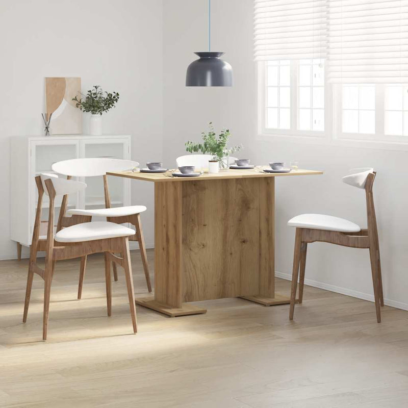 vidaXL kézműves tölgy színű szerelt fa étkezőasztal 110 x 60 x 75 cm