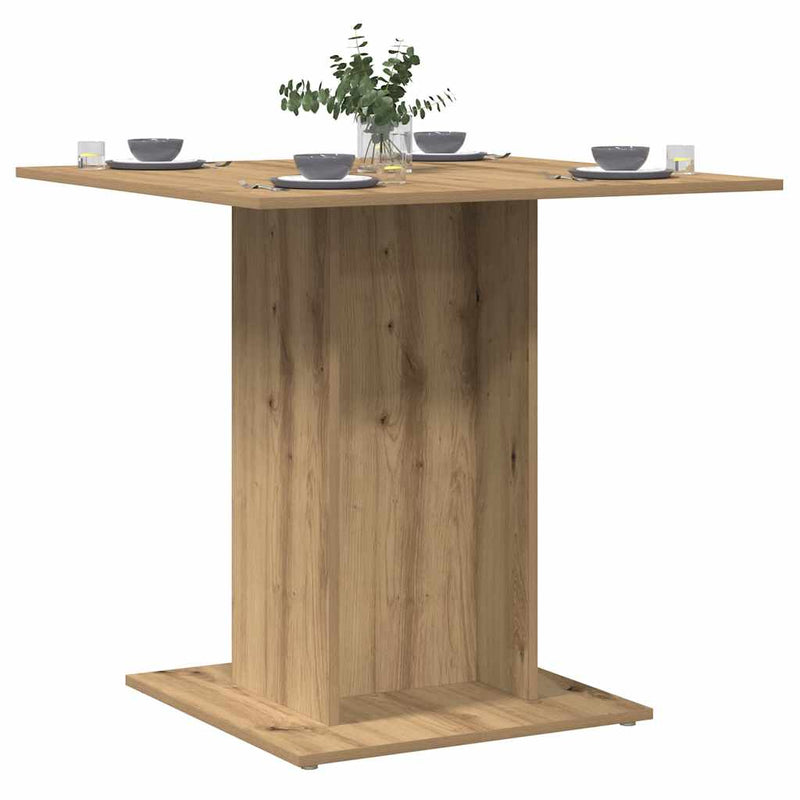 vidaXL kézműves tölgy színű szerelt fa étkezőasztal 80 x 80 x 75 cm