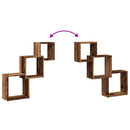 vidaXL antik fa színű szerelt fa fali kocka polcok 68x15x68 cm