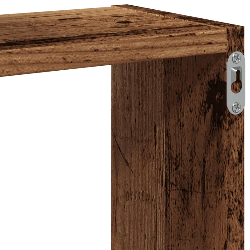 vidaXL antik fa színű szerelt fa fali kocka polcok 68x15x68 cm