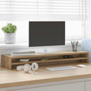 vidaXL monitorállvány kézműves tölgyfa 100 x 24 x 13 cm redőzött fa