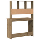 vidaXL kézműves tölgy szerelt fa íróasztal polcokkal 102 x 45 x 148 cm