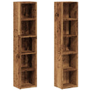 vidaXL 2 db antik fa színű szerelt fa CD-tartó szekrény 21x16x93,5 cm