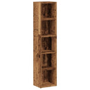 vidaXL 2 db antik fa színű szerelt fa CD-tartó szekrény 21x16x93,5 cm