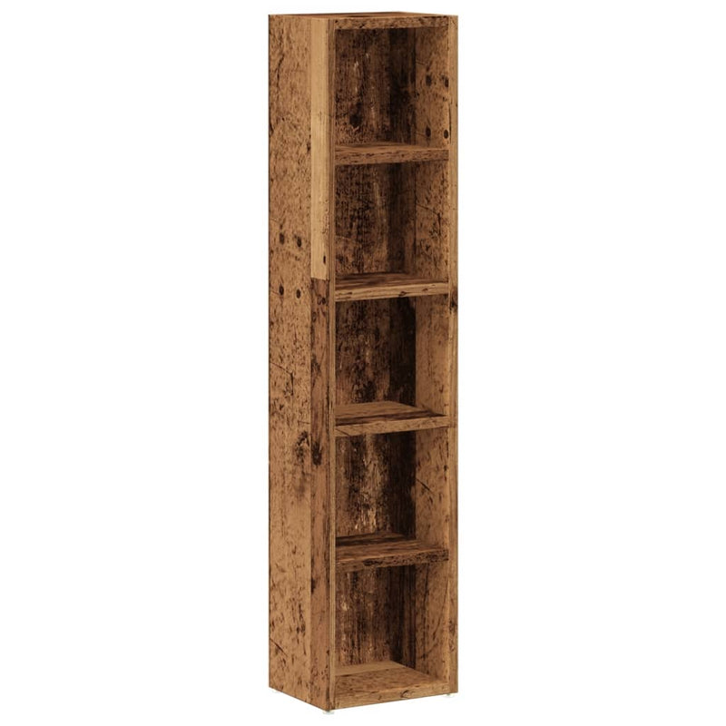 vidaXL 2 db antik fa színű szerelt fa CD-tartó szekrény 21x16x93,5 cm