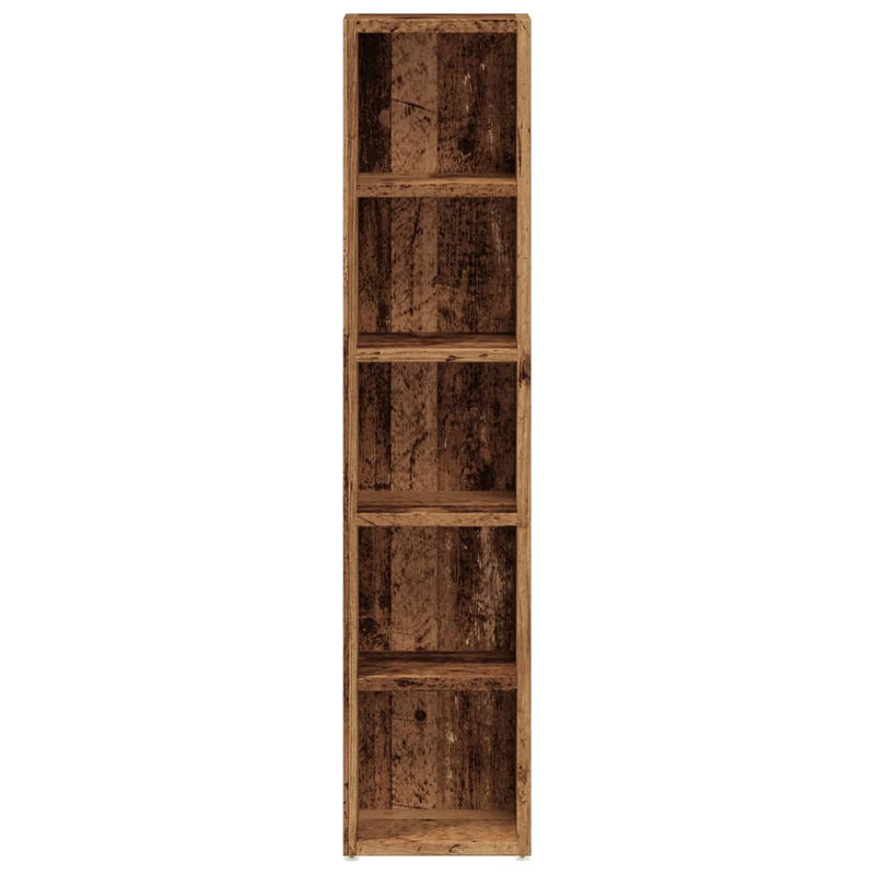 vidaXL 2 db antik fa színű szerelt fa CD-tartó szekrény 21x16x93,5 cm