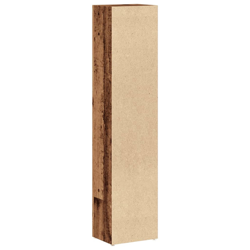 vidaXL 2 db antik fa színű szerelt fa CD-tartó szekrény 21x16x93,5 cm