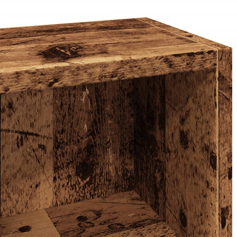 vidaXL 2 db antik fa színű szerelt fa CD-tartó szekrény 21x16x93,5 cm