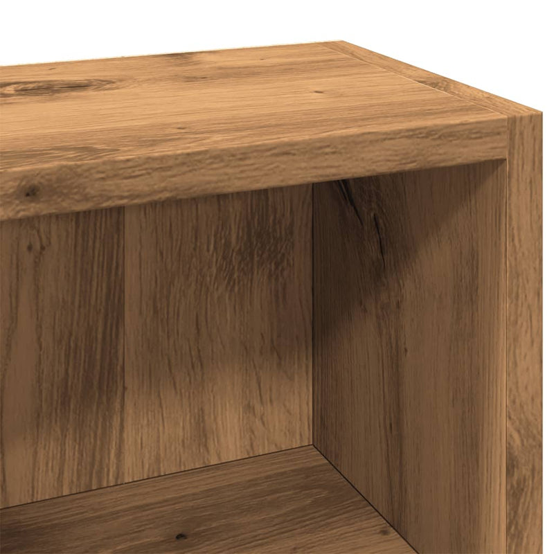 vidaXL 2 db kézműves tölgy színű szerelt fa CD-szekrény 21x16x93,5 cm